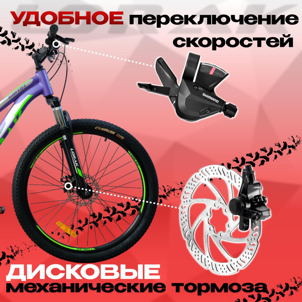 LORAK GLORY 9 Матовый Фиолетовый рама 15 (на рост 141-160)