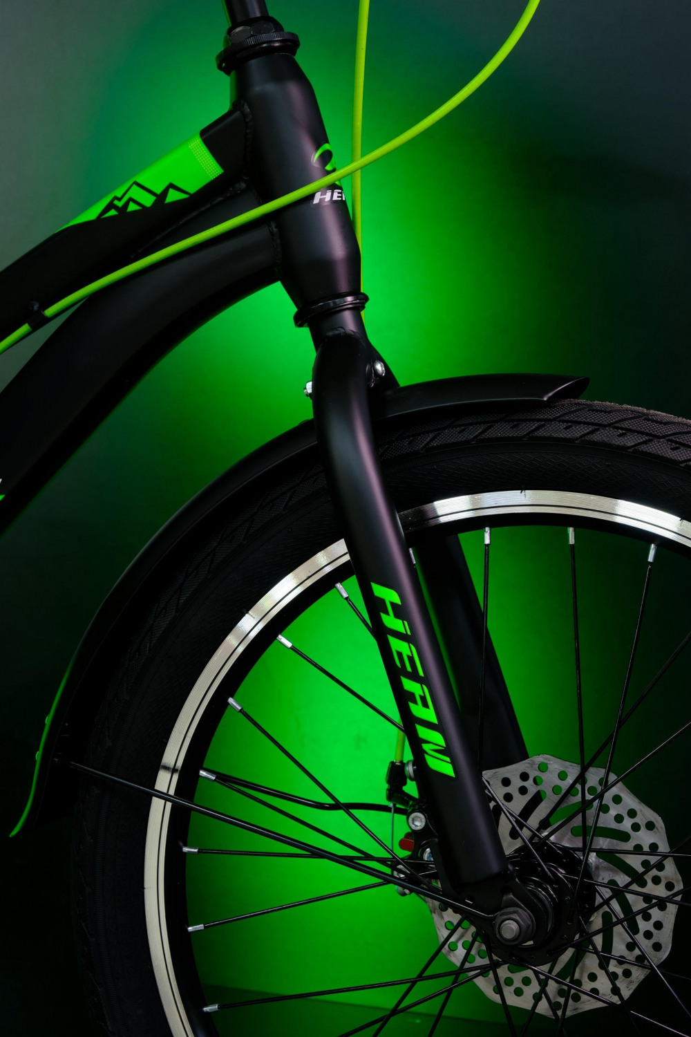 HEAM 20 FATBOY Disk Матовый Чёрный/Зелёный